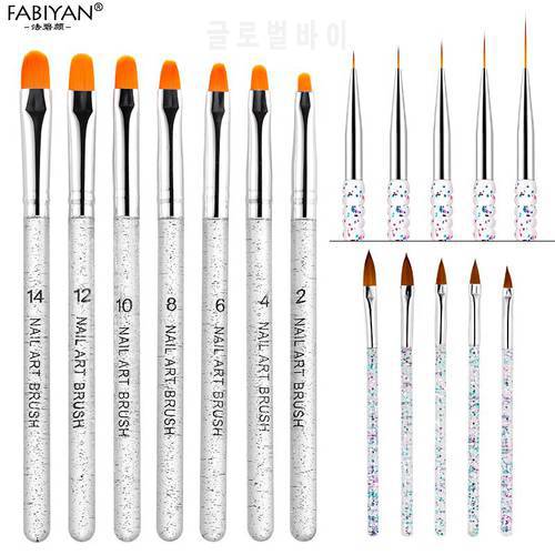 17Pcs Acrylic Nail Art Brush Carving UV Gel Extension Carving Painting Flower Drawing Liner 3D Tips Pen Manicure Tool Set