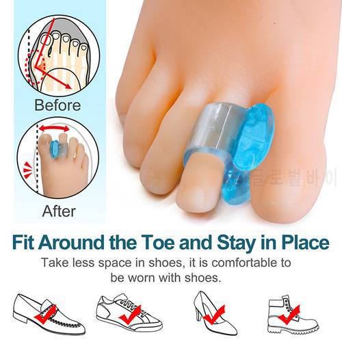 1pairs Blue Soft BSpacers Silicone Gel Toe Separator Hallux Valgus Thumb Corrector Foot Care Tool