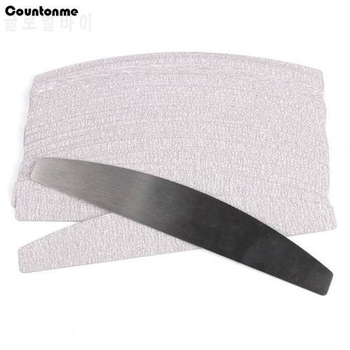 10Pcs Reusable Nail Art File Pads 100/180/240 Replacement Sandpaper With Metal Handle Durable Files Grey Boat Manicure Nail Tool