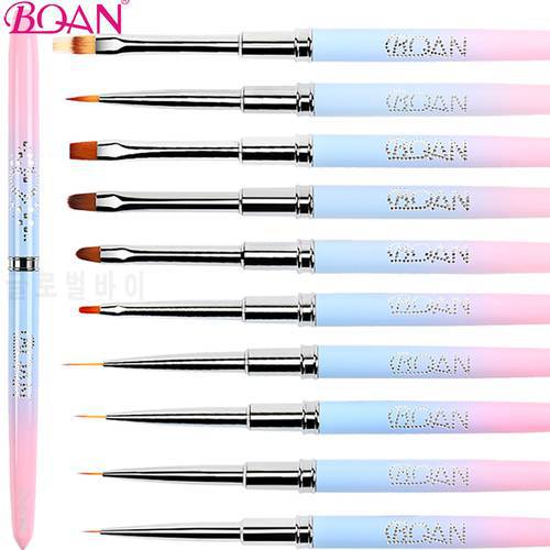 BQAN Nail Art Brush UV Gel Extension Brush Liner Painting Brush Liner Drawing Nail Brushes Nails Pen Manicure Nail Art Tools
