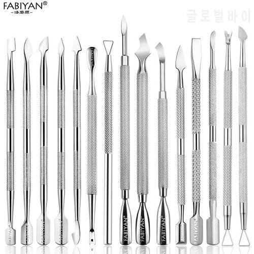 Stainless Steel Cuticle Pusher Remover Spoon Trimmer Metal Double Sided Finger Dead Skin Push Nail Art Manicure Pedicure Tool