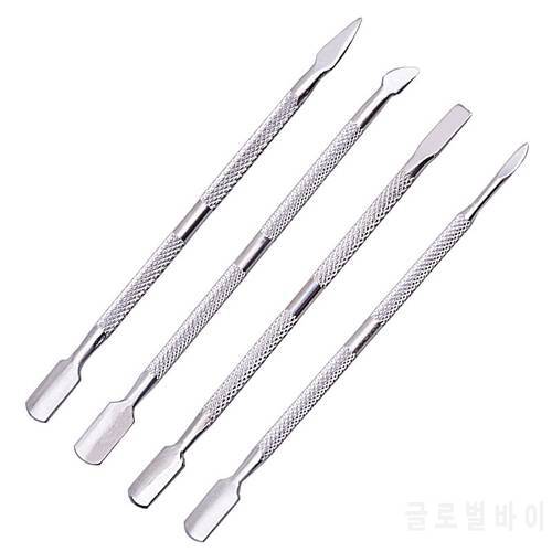 4 Pcs/Set steel Double-ended Cuticle Pusher Dead Skin Remover Manicure cleaner Care nails art tool All for manicure set