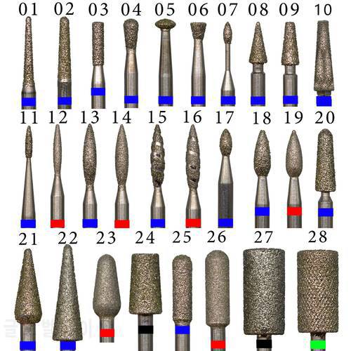 NAILTOOLS RUSSIA Diamond nail drill bit 29 TYPE different shape 3/32