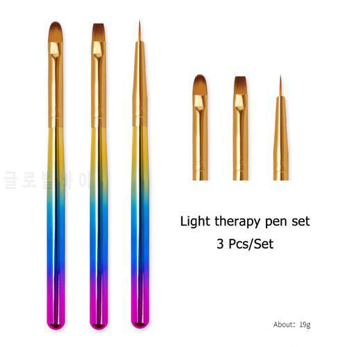 3 Pcs/Set Nail Art Brush for Acrylic Powder Liquid Powder Carving UV Gel Extension Builder Painting Brush Pen Manicure Tools