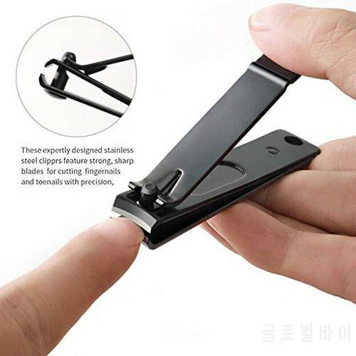 1PC Black Nail Clippers Professional Stainless Steel Nail Cutter Nippers Plier Toenail Fingernail Manicure Trimmer