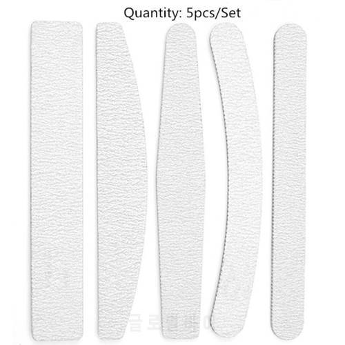 5pcs/set Sandpaper Nail File Lime 100/180 Double Side Sanding Buffer Block Grey Nails Files For UV Gel Polish Accessories Tool