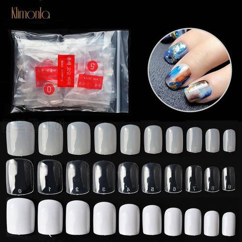 500pcs/pack Short Round False Nails Transparent Natural White Fake Nail Artificial Full Cover UV Gel DIY Manicure Set