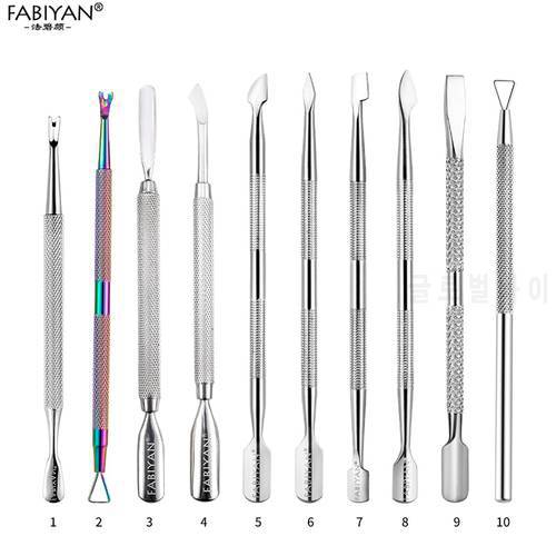 Double Sided Finger Dead Skin Push Cuticle Pusher Remover Spoon Trimmer Nail Art Manicure Pedicure Tool Stainless Steel