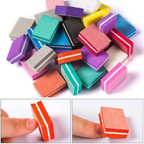 50pcs Small Buffing Sanding Files 3.4cm*2cm*1.3cm Colorful Buffing Block Nail File Tools Nail Art Accessor For Acrylic P