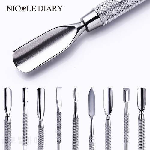 Double-ended Stainless Steel Cuticle Pusher Dead Skin Push Remover For Pedicure Manicures Set Nail Art Cleaner Care Tools