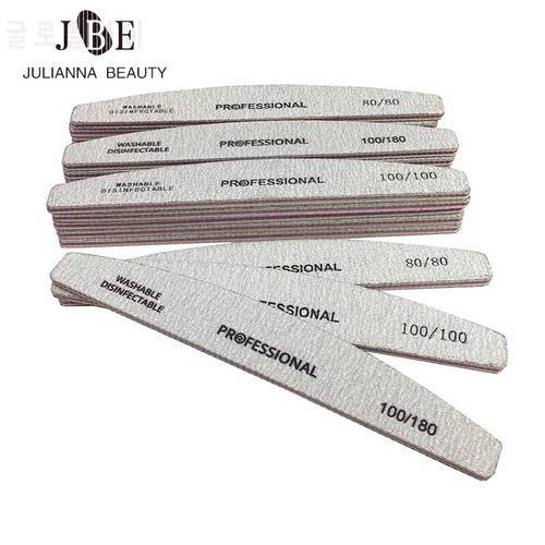 5/10Pcs 80/100/180 Professional Nail Files Nail Art Sanding Files Buffing Curve Manicure Tools Washable Strong Thick Nails Files