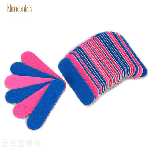 200Pcs/Lot Wood Nail Files 100/180 Grit Artificial Straight Pink And Blue Nail Art File lime a ongle Polishing Manicure Tools