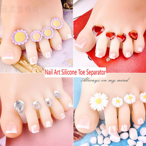 8pcs Soft Silicone Toe Separator Flower Modeling For Foot Finger Divider Manicure Pedicure Nail Art Tool for Foot Care Tools