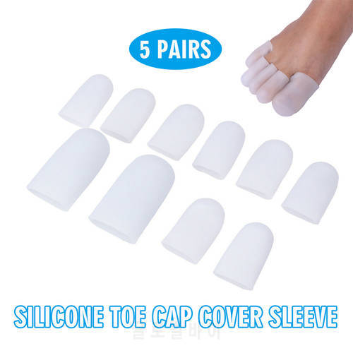 1set Silicone Toe Cap Cover Flexible Finger Wear Protector Sleeve Soft Foot Care Tools For Bunions Calluses Recovery Pain Relief