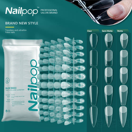 NAILPOP 120pcs False Nails Acrylic Press on Nails Coffin Artificial Nails Clear Fake Nail Tips for Extension Manicure Tool
