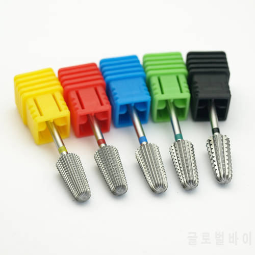 5in1 Tapered Safety Carbide Nail Drill Bits With Cut Drills Carbide Milling Cutter For Manicure Remove Gel Nails Accessories