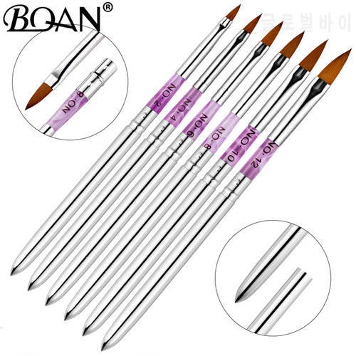 BQAN Sable Detachable Gel Acrylic Decoration Carving Crystal Pen Brush Nail Art Painting Drawing Manicure Tools Nylon Hair