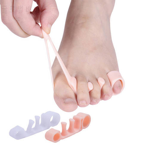 1 Pair Soft Silicone Toe Separators Elastic BCorrector Orthotics Toe Straighteners Relieve Foot Pain Unisex