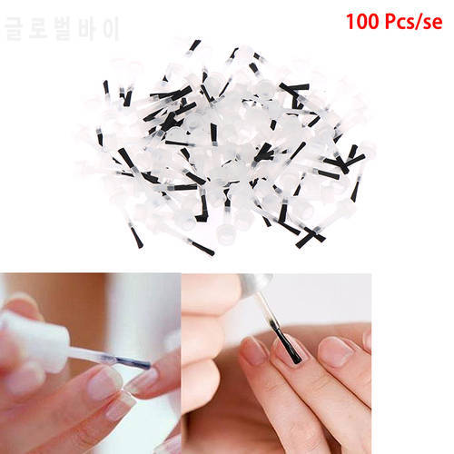 100Pcs Nail Polish Applicator Brushes Replacement Liquid Dipping Gel Brushes For Home Salon Nail Art DIY Beauty Manicure Tool