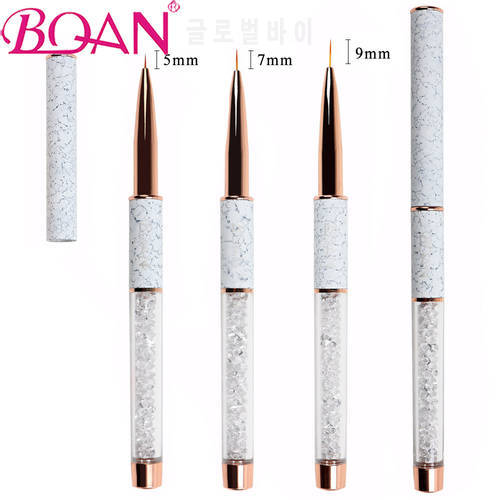 BQAN Marbled 3pcs/set Nail Brushes Gel Brushes For Manicure Acrylic UV Gel Brush Nail Polish Painting Drawing Brush Liner Brush