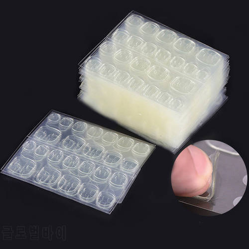 Foot Sticker 96pcs 4 sheets Double Sided False Nails Art Toe Adhesive Tape Glue DIY Tips Fake Nail Acrylic Manicure Gel Makeup
