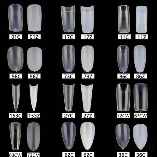 500/100PCS White/Clear Full/Half Cover Acrylic Ballet Coffin French Long/Short False Nail Tips Manicure Tool Press On Nails