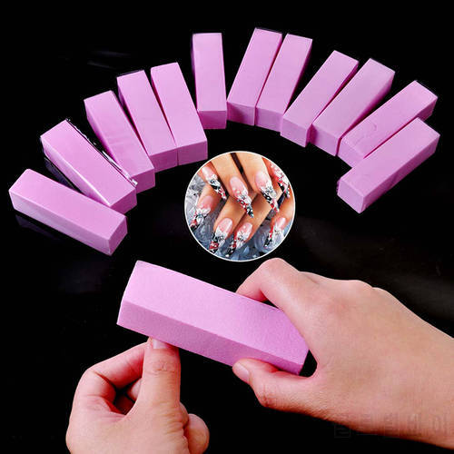 1pcs Pink Form Nail Buffers File For UV Gel White Nail File Buffer Block Polish Manicure Pedicure Sanding Nail Art Tool Files