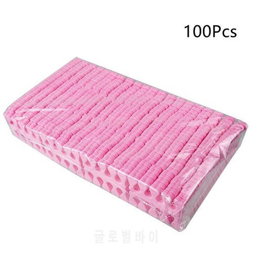 Pink Sponge 100Pcs =50 Pairs Nail Art Toe Separators Fingers Feets Sponge Soft Gel Polish Manicure Pedicure Pack Beauty Tools