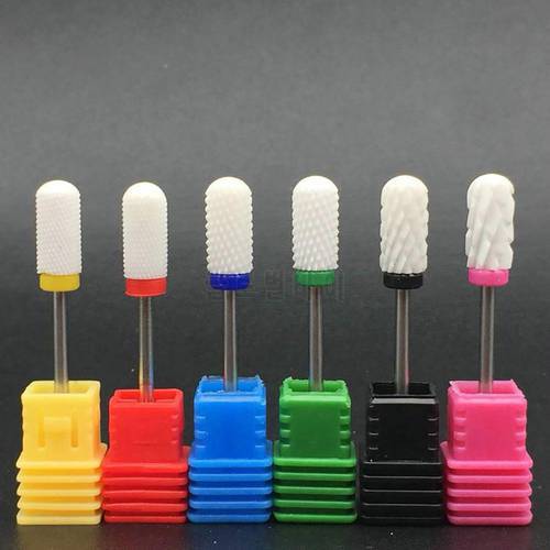 Electric Nail Drill Bits Milling Cutter Nail File Buffers Equipment Round End Drill Bit Cuticle Clean Polishing Manicure Tool