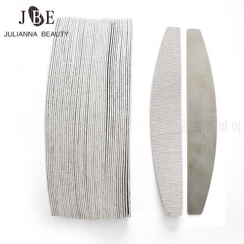 25/10pcs Double Sided Nail File Metal Gray Nail Replacement Sand Stainless Steel Replacement Paper Nail Polish Sanding Buffer