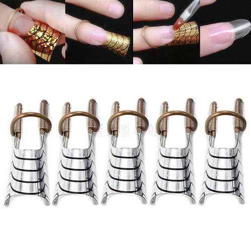 5 Pcs Nail Art C Curved Guide Forms 5PCs Set Polish Extended Ring Stencil Sticker Decoration Manicure Accessories