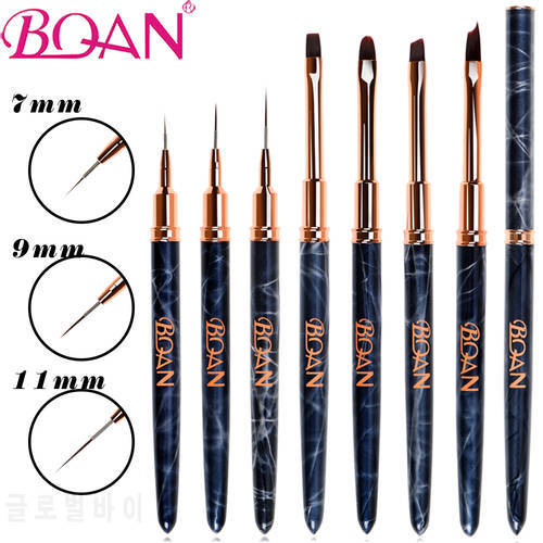 BQAN 1pc Marbled Nail Brush UV Gel Extension Pen Acrylic Gel Brush Nail Polish Painting Drawing Brush Nail Liner Brush Manicure