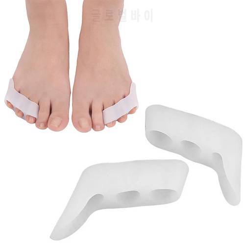 2pcs=1pair Silicone Toe Separator Protectors Triple Gel for Overlapping BCorrector Feet Pain Relief Foot Care Pedicure