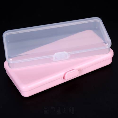 Rectangle Nail Storage Box For Long Nail Tools Tweezers Cuticle Pusher Brushes Pens Nail Art Plastic Empty Holder Container Case