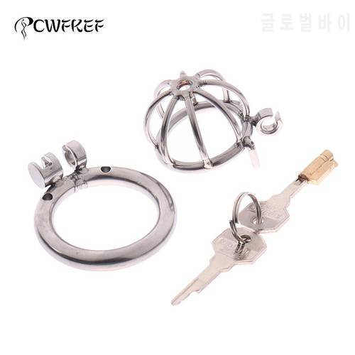Stainless Steel Metal Male Chastity Cage Device Restraint Spiked-ring with Lock