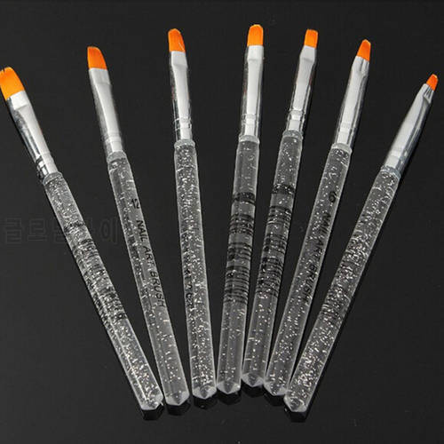 Fashion 7Pcs Handmade Manicure UV Gel Acrylic Nail Art Design Builder Drawing Painting Nail Brushes Tools Wholesale