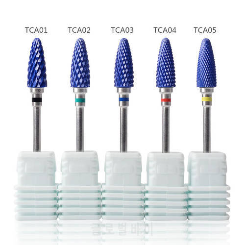 Nail Drill Bits For Electric Drill Manicure Machine Accessory Rainbow Tungsten Carbide Ceramic Milling Cutter Nail Files Tools