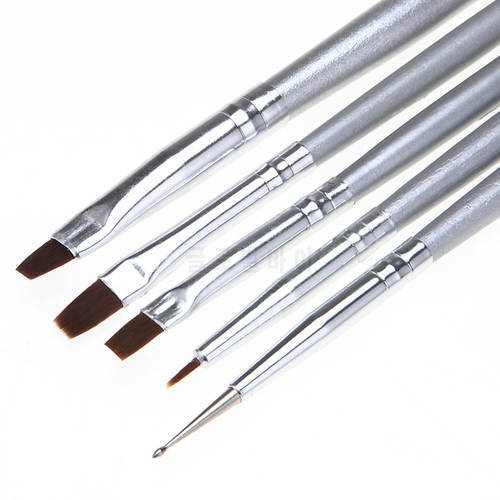 5pcs UV Gel Acrylic Nail Art Brush Set Art Builder Extension Builder Painting Pen Design Nail Art Bead Dotting Picking Brush Kit