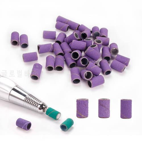 50/100Pcs Nail Art Sanding Bands Electric Nail Drill Bits Accessories Nail For UV Gel Acrylic Polish Remover Sand Circle Tool