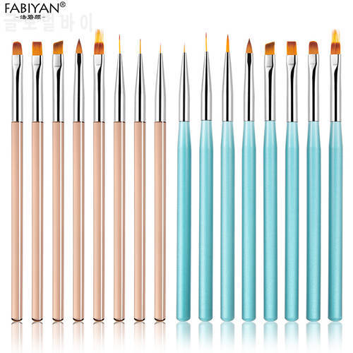 8Pcs Acrylic Nail Brush Set Painting UV Gel Extension Drawing Liner Pen Manicure Tool