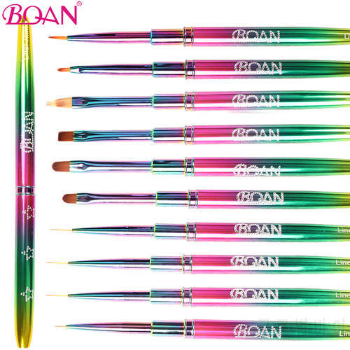 BQAN Multicolor Nail Brush UV Gel Brush For Manicure Gel Brush For Nail Art Liner Brush Drawing Painting Brush Manicure Tools
