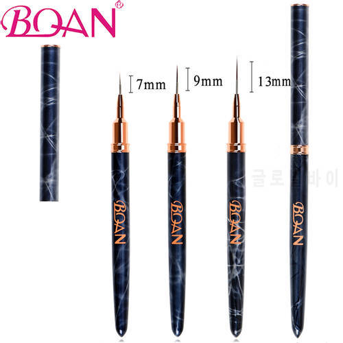 BQAN Black Marbled 3pcs/set Nail Brushes Gel Brushes Manicure Acrylic UV Gel Brush Nail Polish Painting Drawing Brush 7/9/11mm
