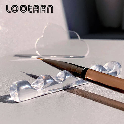 LOOTAAN 1 Pc 5 Grids Nail Art Brush Holder Stand Acrylic Brush Rack Shelf Painting Pen Rest Holder Salon Display Manicure Tools