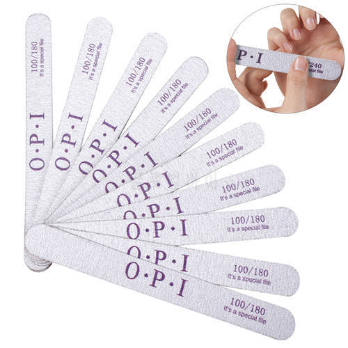 10pcs Nail Files 100 180 Double Side Nail Buffer for Manicure Nails Accessoires Gel Nail Polish Sanding Wooden Nail Art Tools