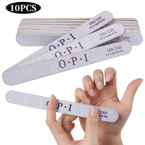 10pcs Wooden Nail Files Professional Nail Art Sanding Buffer Files 180/240 Double Side for Salon Manicure Pedicure Care Tools