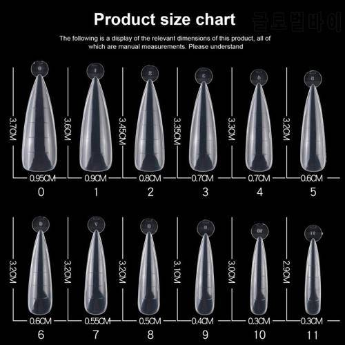 100/120 Pcs False Nail With Scale Full Cover Manicure False Nails Transparent Display Practice Tools Fake Nails Manicure Tools