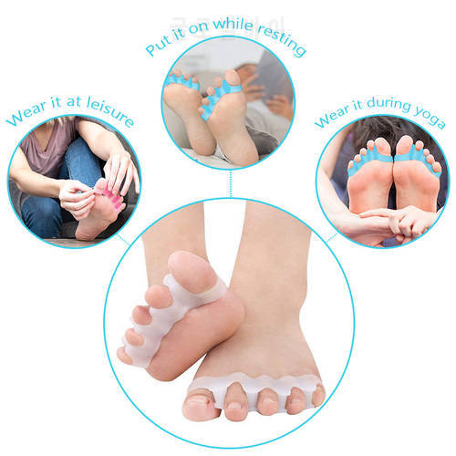 20Pieces=10Pairs Foot Care Soft Silicone Finger Toe Protector BCorrector Separators Stretchers Straightener Pain Relief