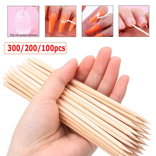 100/200/300Pcs Nail Orange Stick Convenient One-Time Manicure Pedicure Tool for Exfoliating Nail Wooden Cuticle Pusher Wholesale