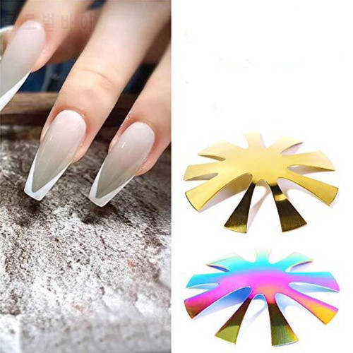Muti Typed French Nail Tips Cutter Smile Cut V Line Almond Shape Tips for Nails Art Cutter Easy Manicure Trimmers Nail Supplies