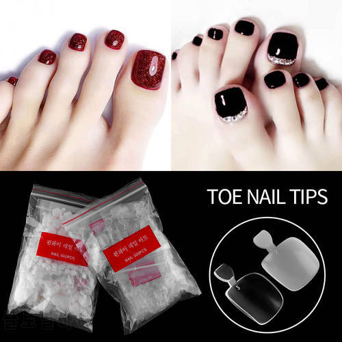 500 Pieces Toe Nails Fake Toe Nail Tips Full Cover False Toenails Extension Foot Tips Pedicure Clear Toenails Artificia Nails